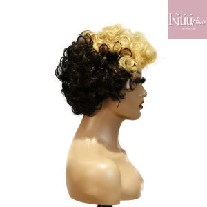 center wig machine made black wig remy hair tc004