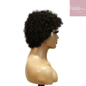 center wig machine made black wig remy hair h023