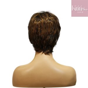 center wig machine made black wig remy hair tc066