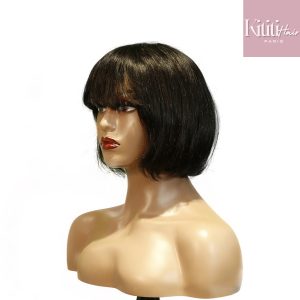 center wig machine made black wig remy hair tc027