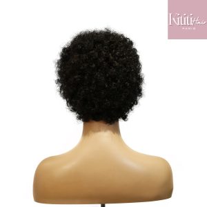 center wig machine made black wig remy hair h023