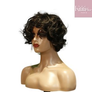 center wig machine made black wig remy hair tc068