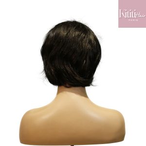 center wig machine made black wig remy hair tc063