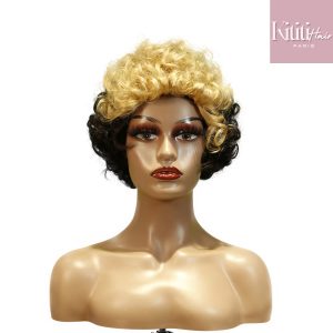 center wig machine made black wig remy hair tc004