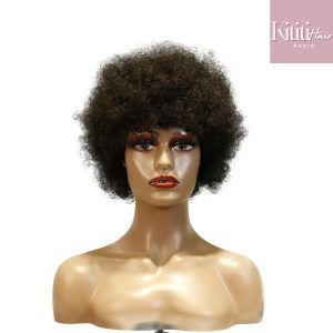 center wig machine made black wig remy hair 2301