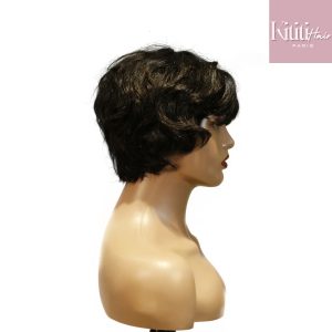 center wig machine made black wig remy hair tc16