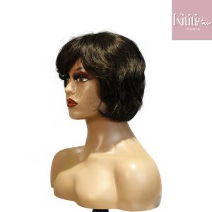 center wig machine made black wig remy hair tc063