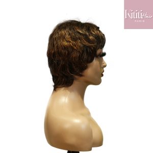 center wig machine made black wig remy hair tc066
