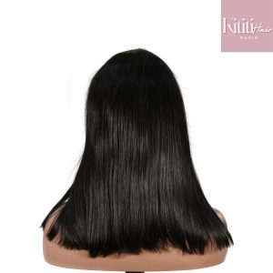 center wig natural black remy hair 2x6 lace closure straight bob human hair wig