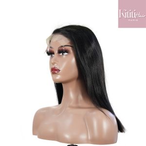 center wig natural black remy hair 5x5 lace closure straight bob human hair wig