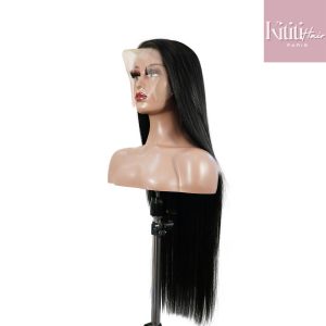 center wig 13x4 straight lace front wig natural black remy hair
