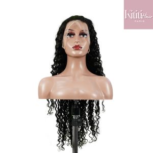 center wig 13x4 deep wave lace front wig natural black remy hair