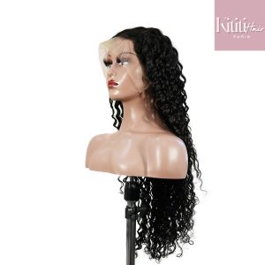 center wig 13x4 deep wave lace front wig natural black remy hair