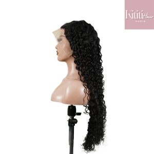 center wig 13x4 deep wave lace front wig natural black remy hair