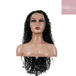 center wig natural black asian raw hair 13x6 hd lace front wig deep wave human hair wig