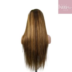 center wig 13x4 straight lace front wig m4&27 highlight remy hair 26 inch