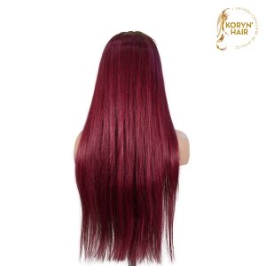 center wig 13x4 straight lace front wig 99j color 26 inch remy hair
